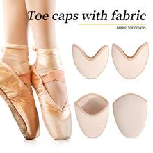 1 paire de protège-trous pour chaussons de ballet, coussinets élastiques souples pour l'avant-pied, protège-orteils en silicone - Nude - Voir 2