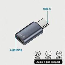 Type-C To IOS Headphone Audio Adapter, USB-C Male To Lightning Female Headphone Converter, Compatible With 16/15 Smartphones/Tablets - Multicolor - View 13