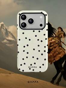 GIIPPA 1pc Apricot Base With Black Small Floral Pattern Design, Phone 17 Pro Max Phone Case, Compatible With Phone 16 Pro Max, 15 Pro Max, 14 Pro Max, Korean Style High-End Fashion Fun Phone Case, Compatible With 11/12/13/14/15/16 Pro Max Plus, Elegant Design Suitable For Men And Women, Perfect Gift For Girlfriend On Christmas, Valentine's Day, Easter, Wedding Season And Birthday! - Multicolor - View 8