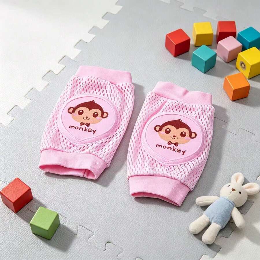 Baby Crawling Knee Pads Suitable For Babies Learning To Walk Indoors. Children's Anti-Fall Knee, Elbow, And Leg Protectors. - Pink - View 1