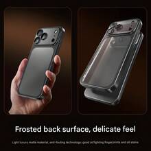Casing Ponsel TPU Matte Transparan Mewah, Kompatibel dengan iPhone 18 Pro Max 18 Pro 17 Pro Max Air 16 15 14 13 12 11 Pro Max Plus, Transparan dengan Perlindungan Kamera, Casing Ponsel 18 Promax, Tepi Lembut Tahan Guncangan, Casing Pelindung Unisex - Hitam - View 6
