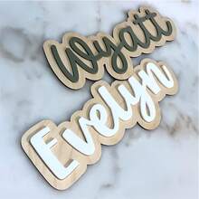 1pc Customizable Large Wooden Name Sign, Personalized Name Customization, Suitable For Room Decor, Wall Name Art Decoration, Ideal For Birthday, Holiday And Other Occasions - Multicolor - View 7