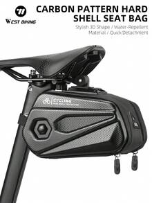 WEST BIKING Bicycle Saddle Bag 2.6L Large Capacity Hard Shell Waterproof Cycling Gear Storage Bag, Rear Light Mountable, Dual Side Zipper - Multicolor - View 2