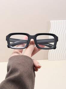 1 par de gafas de mujer de PC con marco rectangular ancho y pequeño, minimalistas, casuales, personalizadas, sexys, de alta gama, elegantes, vintage, artísticas, exquisitas y versátiles, con lentes transparentes de moda - Multicolor - Ver 11