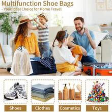20/30PCS Shoe Bags For Travel, 15.7" X 11.8" Translucent Travel Shoe Bags For Packing, Large Waterproof Portable Drawstring Travel Shoe Storage Bag Travel Essentials Women For And Men - Clear - View 8