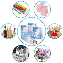 4/12pcs Winter Snowflake Gift Bags, Blue & Pink Snowflake Design Large Capacity Favor Bags, Kraft Paper Gift Bags With Handles, Suitable For Birthday, Christmas, Winter Wonderland Theme Party - Multicolor - View 4