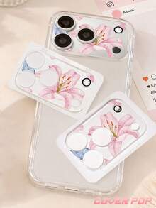 1pc Hibiscus Pattern Camera Lens Protector Film, Compatible With IPhone 17Pro/17 Pro Max; Made Of Tempered Glass, Full Coverage Design, High Definition Clarity, Scratch-Resistant And Anti-Fingerprint, Suitable For Phone Cases, Easy To Install. - Clear - View 3