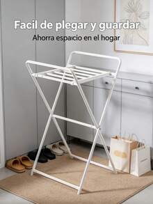 Heavy-Duty Metal Portable Multi-Level Folding Clothes Drying Rack, Large Capacity For Indoor Balcony, Space-Saving Garment Drying Rack 2026, Easy To Store - White - View 3