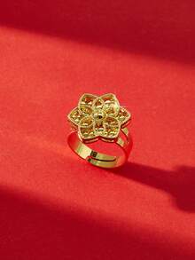 Mgyi Boho 6-Petal Rhombus Hollow Flower Open Adjustable Ring For Women Daily Party Wear - PJZ-196 - View 4