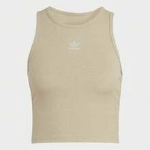 adidas originals Top ESSENTIALS RIBBED圓領修身套頭 運動背心 女款 - 卡其色 - 查看 6