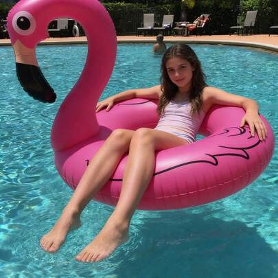 Flamingo Unicorn Pool Float - Fun Inflatable Pool Float Party Decoration, Summer Vacation Beach Floating Ring