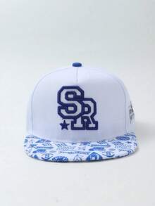 1 pieza Gorra de béisbol unisex de estilo hip hop con visera plana, bordado de letras e impresión de graffiti, gorra snapback de estilo casual callejero para deportes al aire libre, gorra trucker de moda, regalo - Blanco - Ver 3