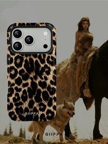 GIIPPA 1pc Black Apricot Leopard Print Design Phone 17 Pro Max Phone Case, Compatible With Phone 16 Pro Max, 15 Pro Max, 14 Pro Max, Korean Style High-End Fashionable And Interesting Phone Case, Compatible With 11/12/13/14/15/16 Pro Max Plus, Elegant Design Suitable For Men And Women, Perfect Gift For Girlfriend On Christmas, Valentine's Day, Easter, Wedding Season And Birthday! - Multicolor - View 7