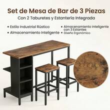 Dining Table & Chair Sets - Coffee Brown - View 10