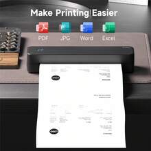 ORICO New Upgraded MT80 Portable Thermal Printer, Inkless Thermal Printer, A4 Thermal Printer, Includes: 1 Roll A4 Thermal Paper/200 Sheets Thermal Folding Paper, Built-In Adjustable Paper Tray/Slot, Can Print Various Documents - Multicolor - View 6