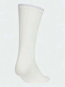 Adidas 女款 W 中筒襪，舒適柔軟中筒襪 (1雙) KR5151 - 白色/紫色 - 查看 2