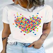 Retro Floral Skull, 100% Cotton, Oversized Soft Breathable, Casual Crewneck Short Sleeve Top, Summer Vibes, Edgy Aesthetic, Streetwear, Romantic, Flower Lovers - 白色 - 查看 7