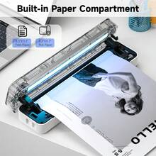 ORICO A4 Portable Thermal Paper Printer - Built-In Battery, Compatible With 216MM-56MM Width Paper, Inkless, Lightweight Mini, Suitable For Home, Office And Travel Use - Black - View 6