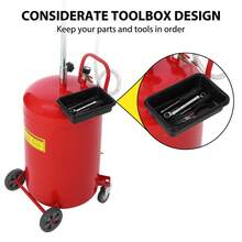 Techigher 75L Portable Waste Oil Drain Tank, Air Operated Mobile Suction Oil Drainer With Wheels, Height Adjustable Fluid Extractor With Tool Tray For Garage & Workshop - Multicolor - View 4