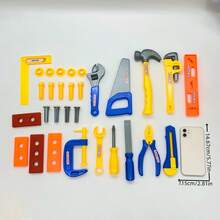 10/19/30件裝兒童仿真工具箱套裝，含螺絲起子，逼真工具玩具，男孩女孩互動遊戲組，生日禮物、聖誕禮物 - 仿真工具包 - 查看 5
