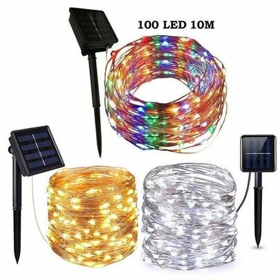 100LED Solar String Lights LED Waterproof Copper Wire Xmas Garden Party Decor Outdoor