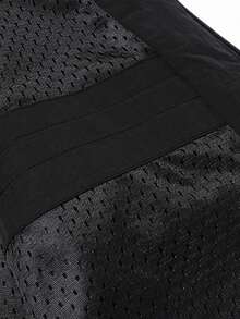 Jaket Olahraga Tipis Pria untuk Musim Semi/Gugur, Kerah Tegak, Warna Polos, Kaos Olahraga Kasual - Hitam - View 7