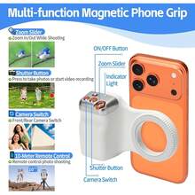 YAIUZGOO Magnetic Camera Handle, Wireless Bluetooth Selfie Handle With Remote Shutter, Portable Phone Photography Handle Stabilizer, Strong Magnetic Mount, One-Hand Camera Control Handle, Suitable For Vlog, Travel, Selfie, Video Recording - View 9