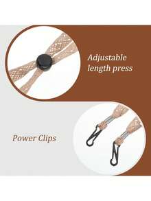 1pc Adjustable Straw Hat Windproof Chin Strap, Hollow Lace Hat Fixing Rope With Double Clips, Anti-Loss Hat Rope, Suitable For Beach Sun Hat, Fishing Bucket Hat, Outdoor Travel Accessories - Multicolor - View 8