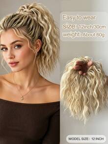 Fluffy Curly Bob Wig, Synthetic Heat-Resistant Ponytail Hair Extension, Suitable For Daily Wear, Adds Volume, Halloween - Multicolor - View 15