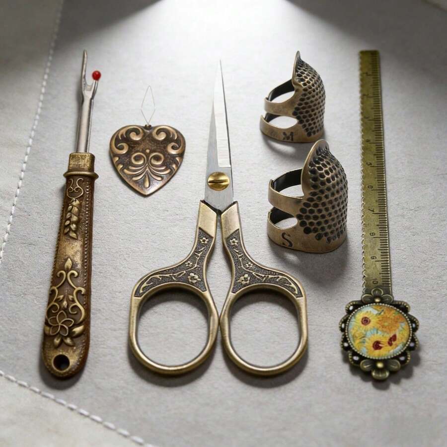 Embroidery Scissors Set, Vintage Scissors European Sewing Tools, Including Embroidery Scissors, Sewing Thimbles, Rulers, Thread Removers, And Other Complete Sewing Tool Kits For Embroidery And Craft Art - Sewing Kit - View 1