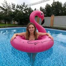 Flamingo Unicorn Pool Float - Fun Inflatable Pool Float Party Decoration, Summer Vacation Beach Floating Ring - Multicolor - View 4