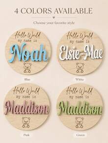 Custom Wooden Name Sign, Personalized Birth Plaque, Room Decor, Customized Name Board, Customizable Keepsake Gift, Boy, Girl, Family, Mother, Friend, Wall Art - Style a - View 4