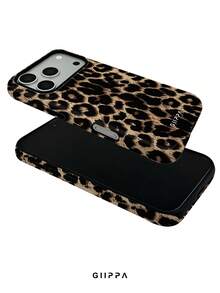 GIIPPA 1pc Black Apricot Leopard Print Design Phone 17 Pro Max Phone Case, Compatible With Phone 16 Pro Max, 15 Pro Max, 14 Pro Max, Korean Style High-End Fashionable And Interesting Phone Case, Compatible With 11/12/13/14/15/16 Pro Max Plus, Elegant Design Suitable For Men And Women, Perfect Gift For Girlfriend On Christmas, Valentine's Day, Easter, Wedding Season And Birthday! - Multicolor - View 4