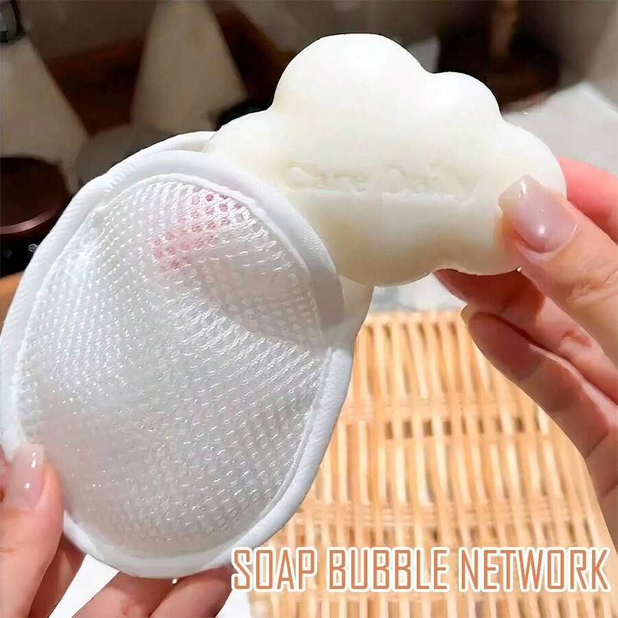 柔軟新款泡泡皂袋網狀去角質袋 洗澡起泡工具 身體與臉部刷洗清潔刷 附掛繩