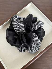 1pc Dual-Tone Polka Dot Scrunchie, Artistic Design Hair Tie, Large Size High Elasticity, Luxury Versatile Hair Band For Ponytail And Bun - Multicolor - View 6