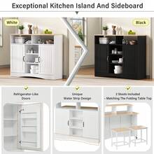 Mobile Storage Islands - White - View 2