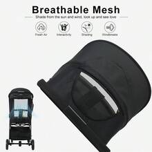 Lightweight Baby Stroller, Foldable Stroller, Widened Sunshade With Zipper, One-Touch Collection, Adjustable Backrest, Breathable Mesh, Easy To Carry, Suitable For Travel - 黑色 - 查看 6