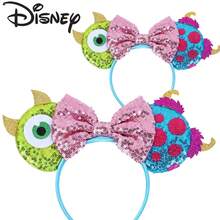 Disney Monsters Inc. Minnie Mouse Ear Pink Sequin Bow Headband - View 3