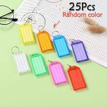 5/10/15/20/25/30Pcs Colorful Plastic Key Tags Set With Open Rings And Blank Paper Labels, Can Be Used To Mark Luggage Bags To Prevent Loss - Multicolor - View 16