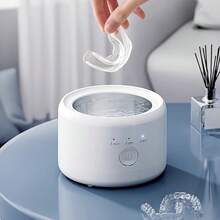 SOKANY Portable Denture Cleaner, Multi-Function Cleaning Machine, 3-Level Timer Cleaning (3/5/10 Minutes), 360° 3D Descaling, USB Rechargeable (500mAh Lithium Battery), Suitable For Glasses/Dentures/Jewelry And More - White - View 10