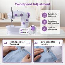 LOVEWE 1Pc Compact Mini Electric Sewing Set,Portable Household Sewing Machine Equipped Foot Pedal & Complete Accessories,Lightweight Portable Structure,DIY Craft Supply For Starters/Handmade Lovers,Perfect Birthday/Holiday Present - 1 - View 6