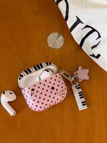 Polka Dot Patchwork Piano Key Musical Note Pro3 Apple 2 New 3/4/Pro/Pro2 Generation Pods Protective Case Earphone Shell Pro5 - Pink - View 7