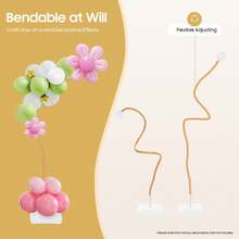 RibasuBB Adjustable Balloon Arch Kit For Weddings, Parties & Events - Durable Aluminum-Plastic Frame, Easy DIY Setup With Balloon Clips, Water Bags & Pump, Golden-White Color - A - View 2
