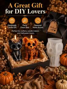 Candle Mold, Skull Animal Shaped Halloween Candle Mold, Plaster Candle Decoration. High-Quality, Easy To Demold. Suitable For Handmade Soap, Candles, Clay, Epoxy Resin Crafts, Holiday Decorations - Random Styles - View 2