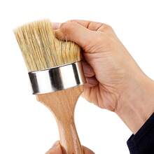 Chalk Wax Paint Brush, 4 Piece Wax Paint Brush, Chalk Paint Brushes For Furniture, Acrylic Paint,Milk Paint,Home Decor, Natural Bristle Round Oval Chalk Paint Brush For All Painting And Waxing - 4-piece Set - View 8
