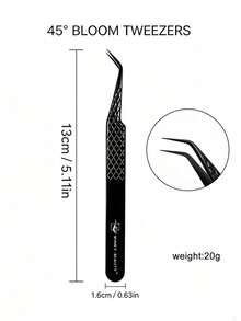 1pc Precision Eyelash Extension Tweezers, Stainless Steel Ultra-Hard Black Anti-Static Lash Tool For Isolation, Picking And Professional Salon Use, Winky Beauty - Black - View 4