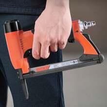 Pneumatic Staple Gun, 22 Gauge Long-Nose Upholstery Stapler For 71 Series Fine Wire Staples 3/8-Inch Crown 1/4"-5/8" Length, Max 180PCS Loading Air Staple Gun For Upholstering, Woodworking, DIY - 22GA, 71 Series, 3/8 Inch, Single Shot + Long Nose - View 1