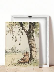 1 pièce Impression d'ours vintage, Décoration rustique, Imprimable de forêt fantaisiste, Art mural d'animaux mignons, Décoration de chambre, Décoration de salon, Décoration de dortoir, Arts muraux, Décoration murale, Décoration de maison, Décoration de pièce, Art mural sur canevas, Affiches, Art mural avec cadre, Cadre en option - 1 pièce - Voir 16
