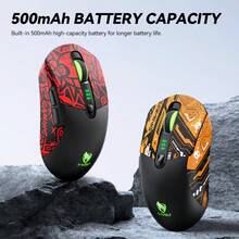 T-WOLF X5 Tri-Mode Gaming Mouse Wireless Bluetooth Anti-Slip Grip 1000Hz Polling Rate Lightweight Gaming Mouse For PC Competitive Gaming Business Office With Cute Stickers - View 6