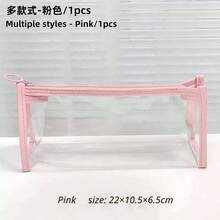 1pc Colorful Transparent Storage Bag, Minimalist Large Capacity Pencil Case, High-End Desktop Storage Pencil Case, Transparent Design For Quick Access To Tools, Back To School, School Supplies, Pencil Bag, Backpack - Multiple Styles - View 6
